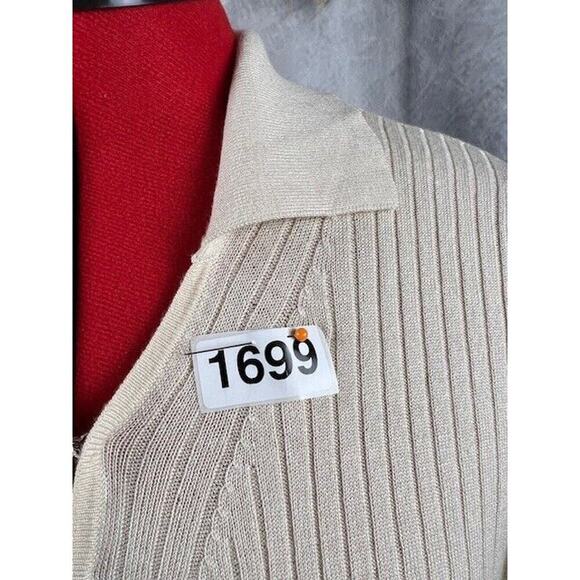 New VERO MODA Women's Size M MILLA V-neck Light Brown Knit Dress - Picture 6 of 6